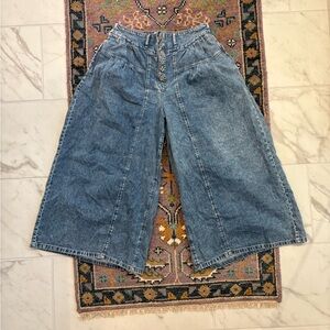 Free People We The Free Wide Leg Cropped Jeans Large